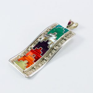 Colorful peruvian jewelry silver